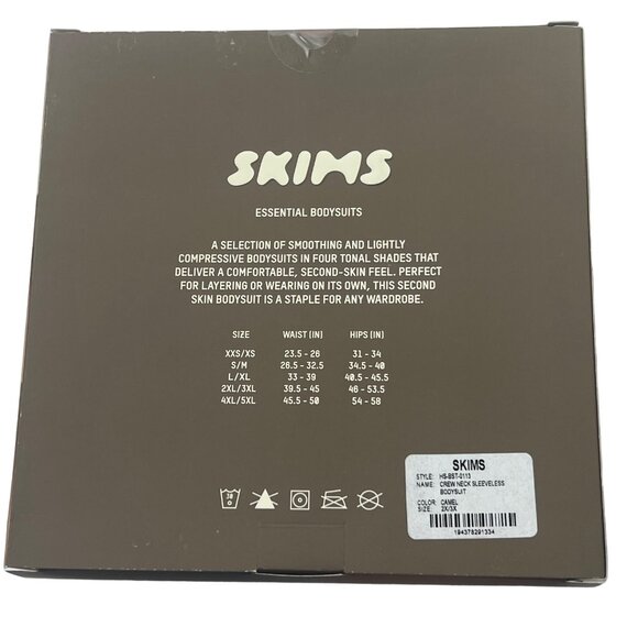 SKIMS Essential Crew Neck Sleeveless Bodysuit Camel 2X/3X - Picture 9 of 10